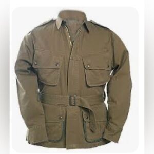 Vintage Polo Sport Ralph Lauren Belted Olive Green Field Military Jacket Size L